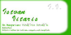 istvan vitaris business card